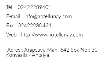 Hotel Lunay iletiim bilgileri